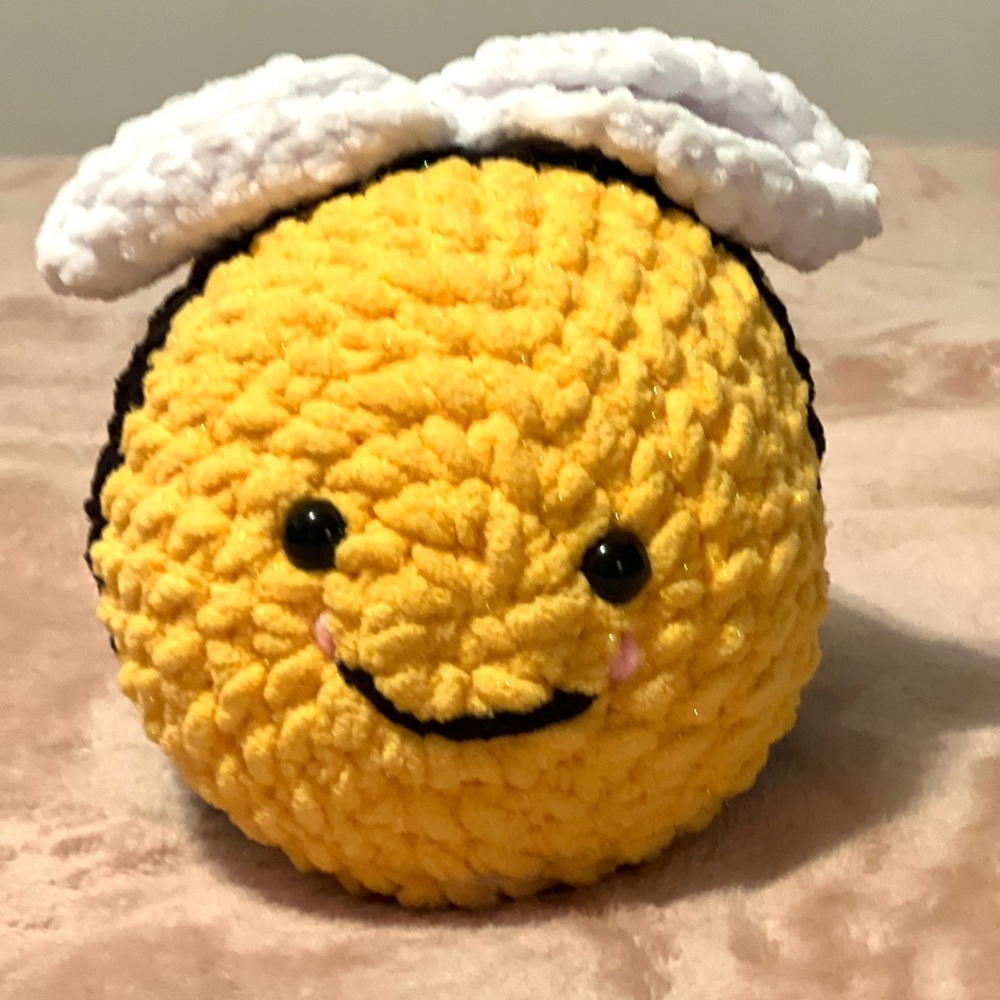 Jumbo handmade crochet bee